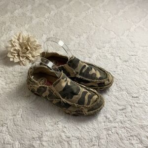 Tony Lama Canvas 3R Casual Slip On Shoes Mens Size 7 D Camo Distressed Edge